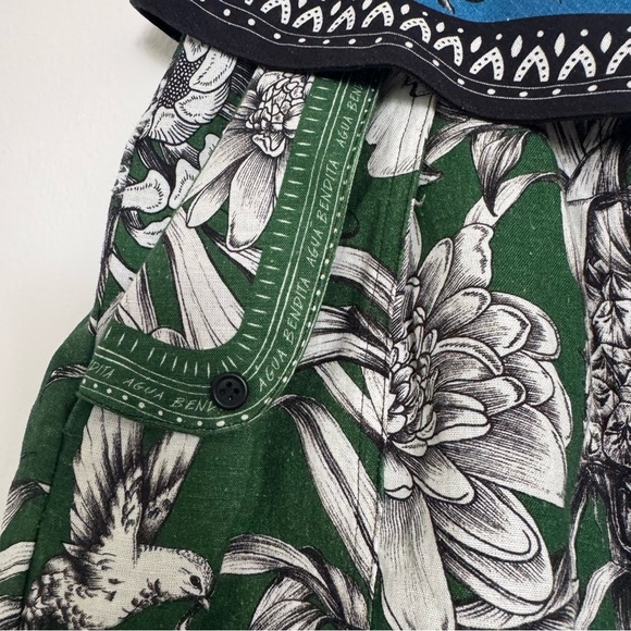 Agua Bendita Sophie Blue and Black Floral Abstract Asymetrical Shorts Size M - Picture 5 of 13